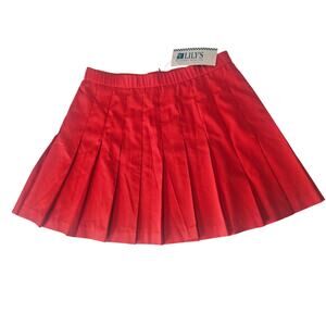 Vintage Lily's Orange of Beverly Hills Pleated Preppy Mini Skirt Women's 14 3570